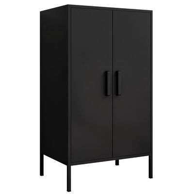 Cacifo de armazenamento em casa meio da altura das portas do metal do quarto dois com pé