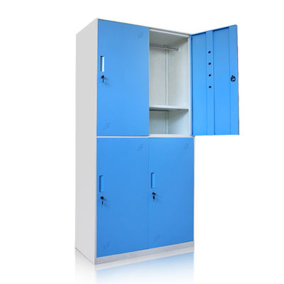 Das portas dobro do vestuário 4 do cacifo do metal do armazenamento da cor da casa do Gym quadro magro