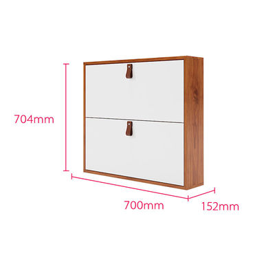 Derrubando o organizador horizontal Metal Shoe Cabinet do armazenamento de cremalheira da sapata de 2 gavetas