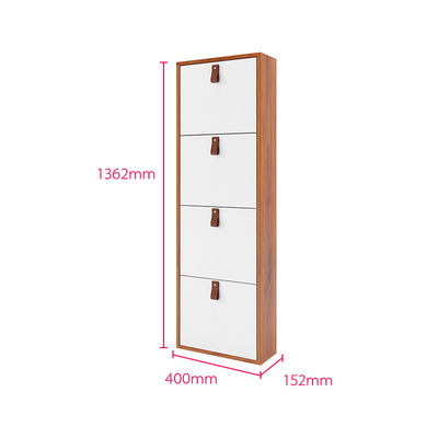 Punho simplesmente branco de With Leather Simple do organizador da sapata de 4 séries