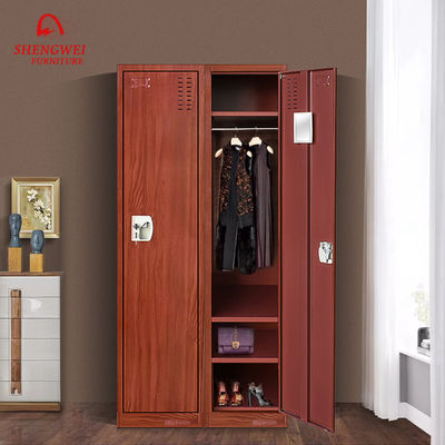 A única porta veste o cacifo do quarto do metal do vestuário com cor de madeira