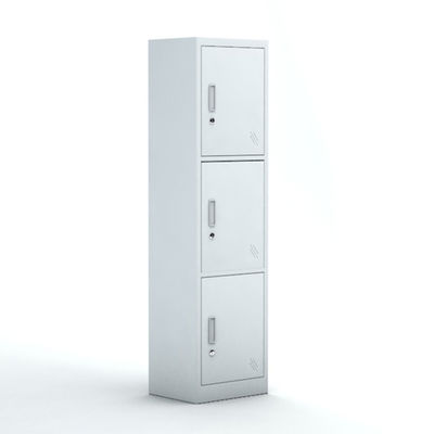 Do metal de aço do vestuário do quarto das portas do vertical 3 cacifo de armazenamento colorido