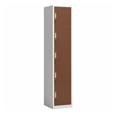As 5 portas verticais 5 secionam tipos do cacifo de armazenamento do metal do estilo com fechamento
