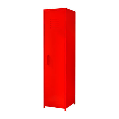 Único cacifo de armazenamento amarelo vermelho do metal dos pés do suporte da porta de balanço