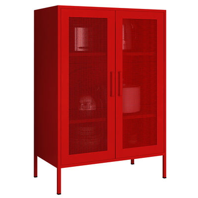 Armazenamento Lcoker da altura do armário de aço de Mesh Door Dining Room Storage meio