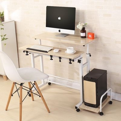 Tabela móvel ajustável do computador da altura do Office Home com rodas e anfitrião