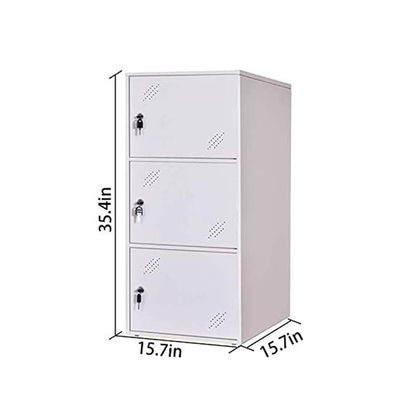 Cacifo do arquivo do metal do cacifo da altura do escritório montado e combinável da porta 3 branca meio