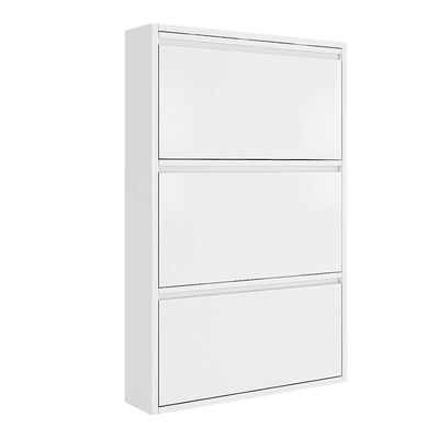 Armário de armazenamento branco do metal do projeto moderno 3 da sapata camadas do armário de aço da cremalheira