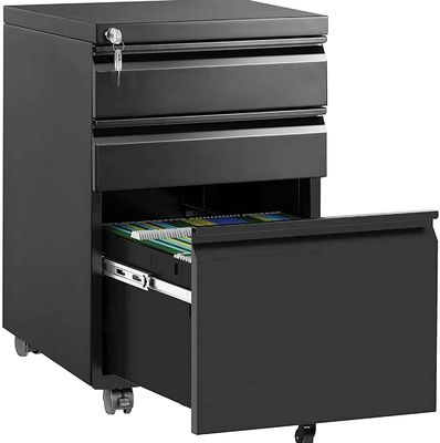 Armário de arquivo móvel do metal da gaveta de Stand 3 da impressora para a organização de escritório domiciliário