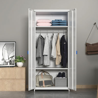 Vestuário do estilo do cacifo do metal da porta dobro do quarto da casa com pé alto