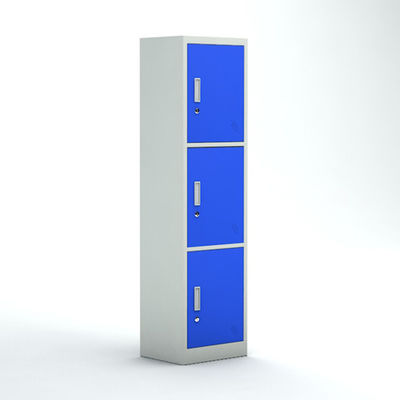 Cacifos de armazenamento brancos do escritório do quadro da cor azul das portas da escola 3 com chave