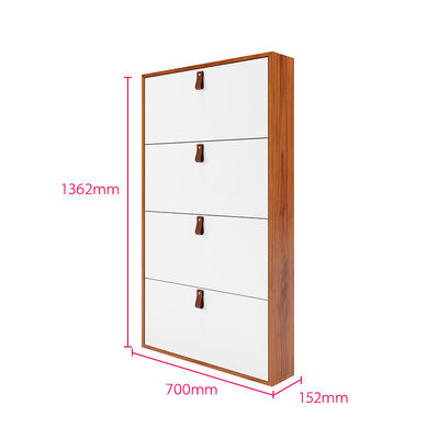Punho simplesmente branco de With Leather Simple do organizador da sapata de 4 séries