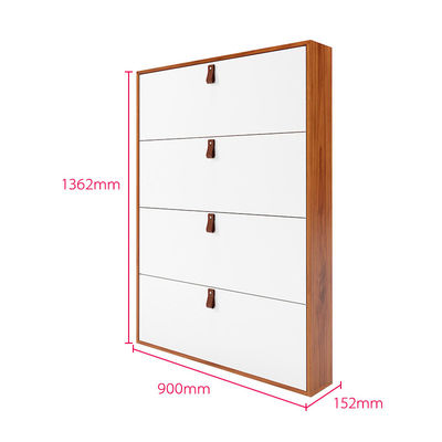 Punho simplesmente branco de With Leather Simple do organizador da sapata de 4 séries