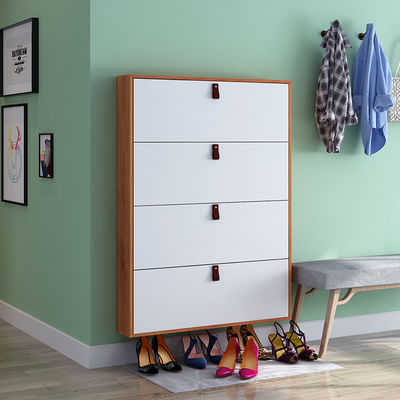 Punho simplesmente branco de With Leather Simple do organizador da sapata de 4 séries