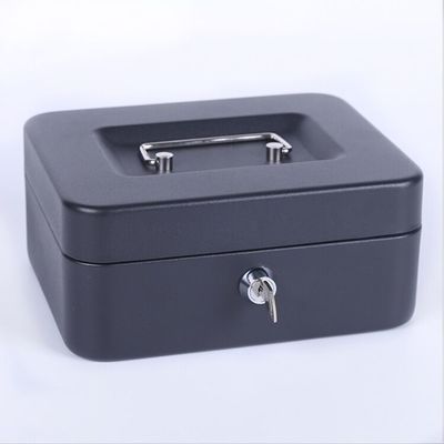 Caixa de armazenamento preta do dinheiro do metal com o fechamento de Tray And Key /Digital do dinheiro