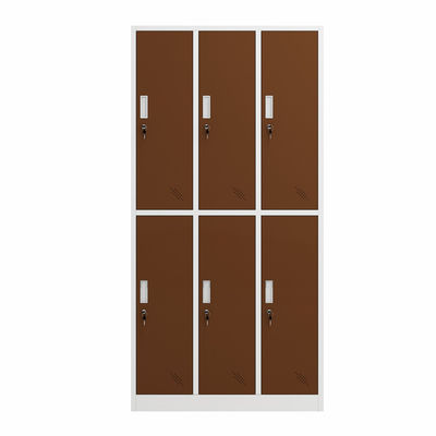 Cacifo de aço do vestuário das portas do armazenamento 6 do uso da escola do Gym com fechamento